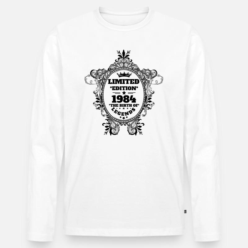 1984 - Männer Premium Bio Langarmshirt - Weiß