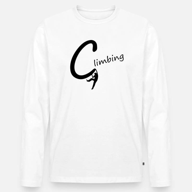 Cooles Kletterdesign, Kletterer, Climbing, Boulder - Männer Premium Bio Langarmshirt - Weiß