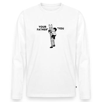 lustiges Vater Desing Leiter Geschenk - Männer Premium Bio Langarmshirt - Weiß - Vorne - Nico (187cm)