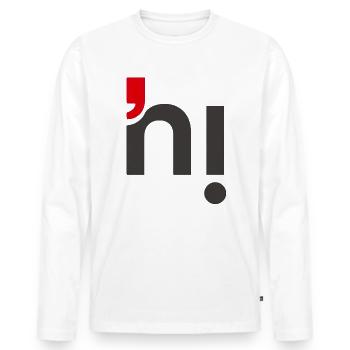 Salut - T-shirt manches longues Premium bio Homme - blanc - Devant - Nico (187cm)