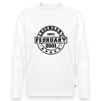 Legendary since February 2001 - Birthday - Men's Premium Organic Long Sleeve Shirt - white - Front - Nico (187cm)