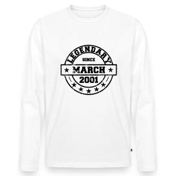 Legendary since March 2001 - Birthday - Men's Premium Organic Long Sleeve Shirt - white - Front - Nico (187cm)