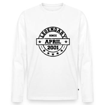 Legendary since April 2001 - Birthday - Men's Premium Organic Long Sleeve Shirt - white - Front - Nico (187cm)