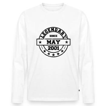 Legendary since May 2001 - Birthday - Men's Premium Organic Long Sleeve Shirt - white - Front - Nico (187cm)