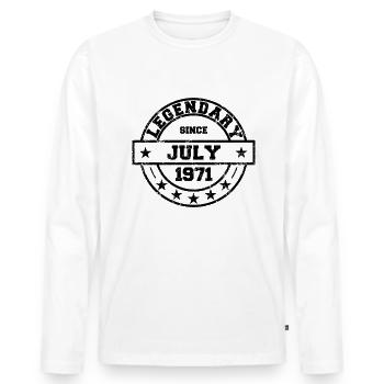 Legendary since July 1971 - Birthday - Men's Premium Organic Long Sleeve Shirt - white - Front - Nico (187cm)
