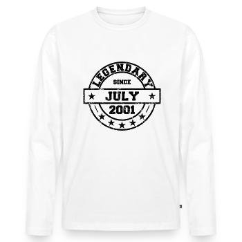 Legendary since July 2001 - Birthday - Men's Premium Organic Long Sleeve Shirt - white - Front - Nico (187cm)