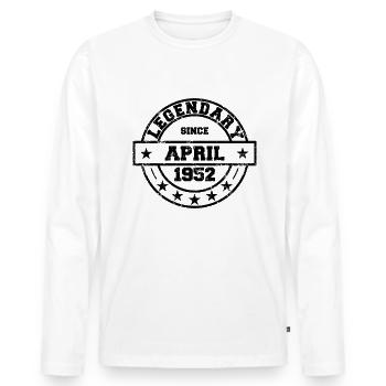 Legendary since April 1952 - Birthday - Men's Premium Organic Long Sleeve Shirt - white - Front - Nico (187cm)
