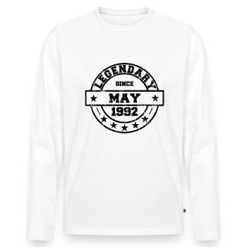 Légendaire depuis mai 1992 - Anniversaire - T-shirt manches longues Premium bio Homme - blanc - Devant - Nico (187cm)
