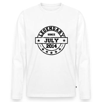 Legendary since July 2014 - Geburtstag - Männer Premium Bio Langarmshirt - Weiß - Vorne - Nico (187cm)