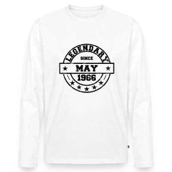Legendary since May 1966 - Geburtstag - Männer Premium Bio Langarmshirt - Weiß - Vorne - Nico (187cm)