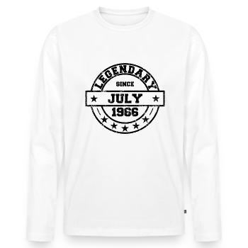 Legendary since July 1966 - Geburtstag - Männer Premium Bio Langarmshirt - Weiß - Vorne - Nico (187cm)