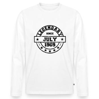 Legendary since July 1969 - Geburtstag - Männer Premium Bio Langarmshirt - Weiß - Vorne - Nico (187cm)