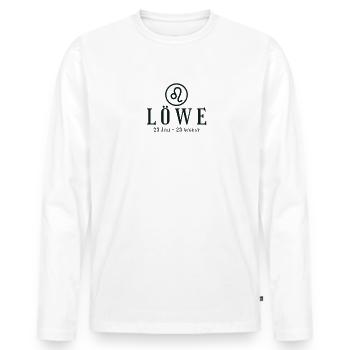 Sternzeichen Löwe - Tierkreiszeichen - Geburtstag - Männer Premium Bio Langarmshirt - Weiß - Vorne - Nico (187cm)