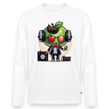 Apple Beats - Men's Premium Organic Long Sleeve Shirt - white - Front - Nico (187cm)