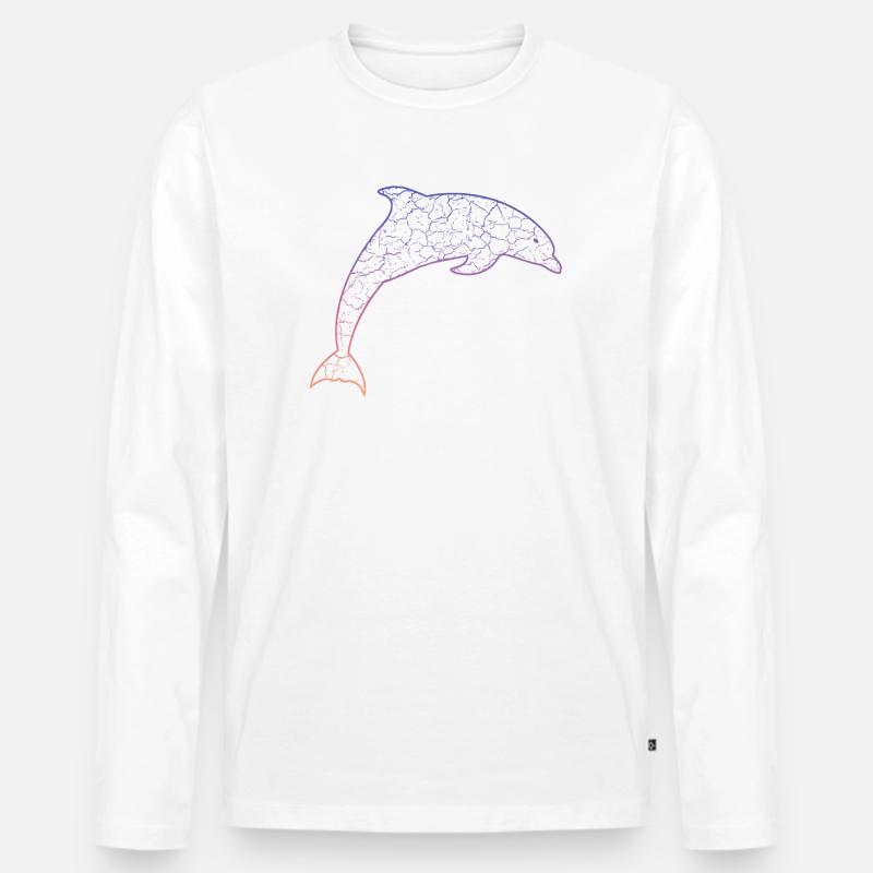 Delfin, rettet die Wale - Männer Premium Bio Langarmshirt - Weiß
