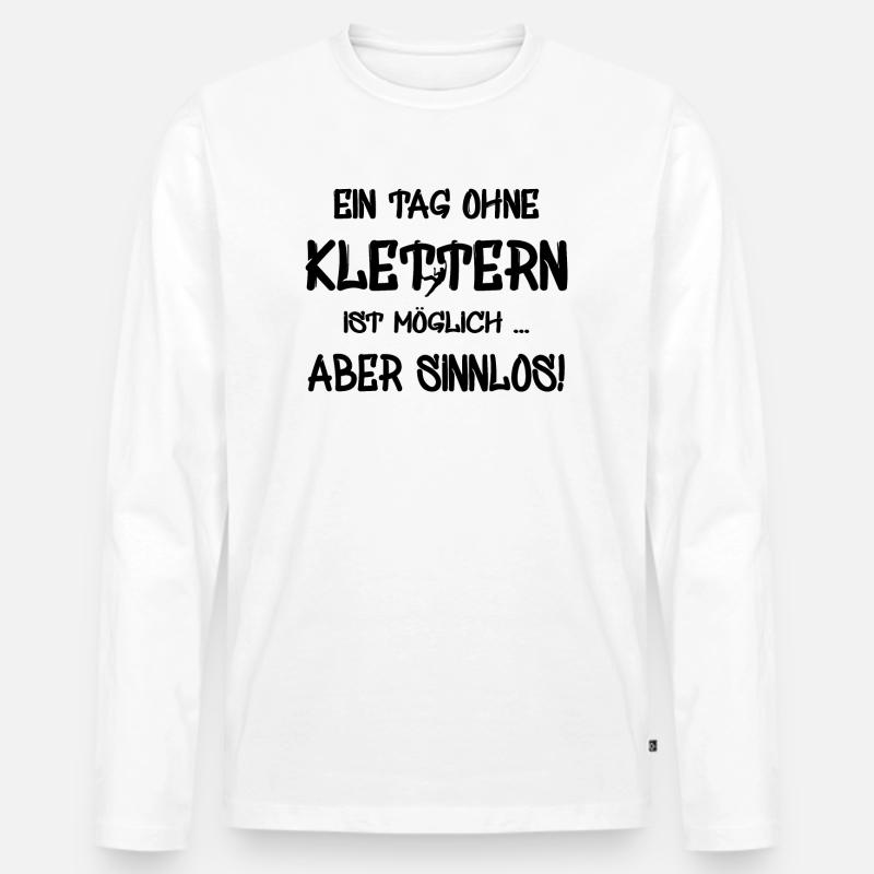 klettern Klettern - Männer Premium Bio Langarmshirt - Weiß
