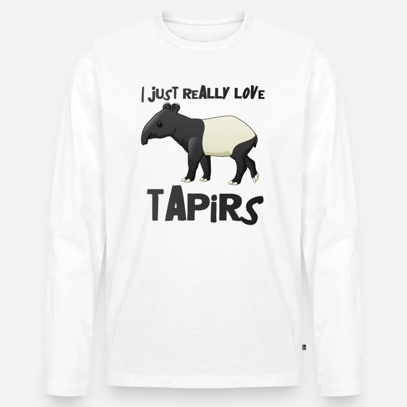 Tapir - Männer Premium Bio Langarmshirt - Weiß