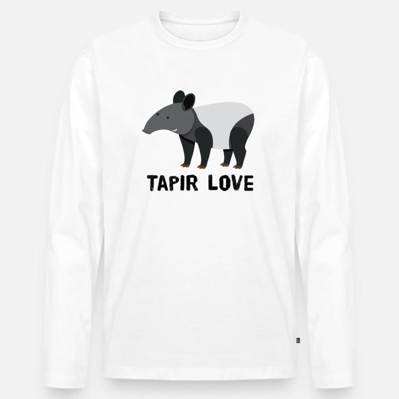 Tapir - Männer Premium Bio Langarmshirt - Weiß