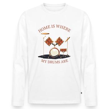 Drummer Drum Drum Drums - Men's Premium Organic Long Sleeve Shirt - white - Front - Nico (187cm)