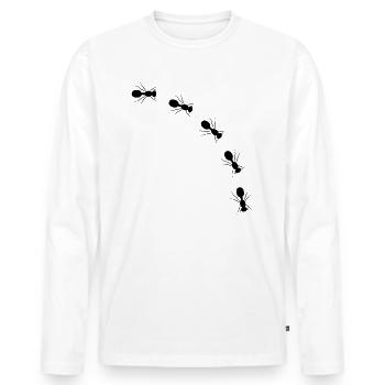 Ameise - Männer Premium Bio Langarmshirt - Weiß - Vorne - Nico (187cm)