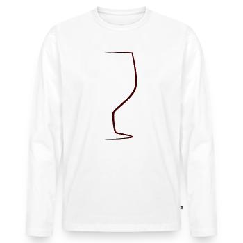 Wein - Männer Premium Bio Langarmshirt - Weiß - Vorne - Nico (187cm)