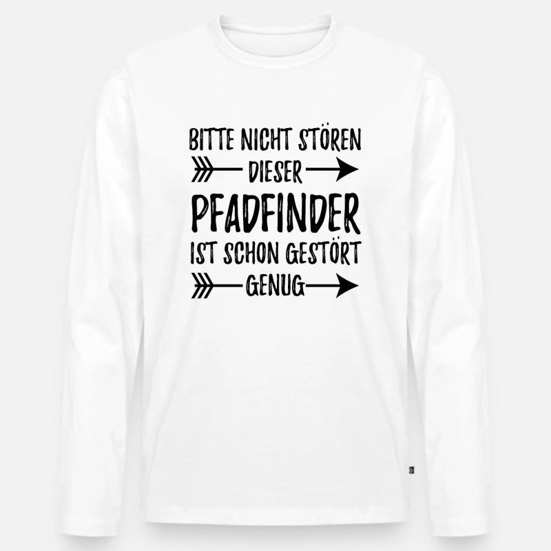 Pfadfinder - Männer Premium Bio Langarmshirt - Weiß
