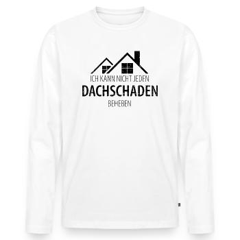 DACHDECKER - Männer Premium Bio Langarmshirt - Weiß - Vorne - Nico (187cm)