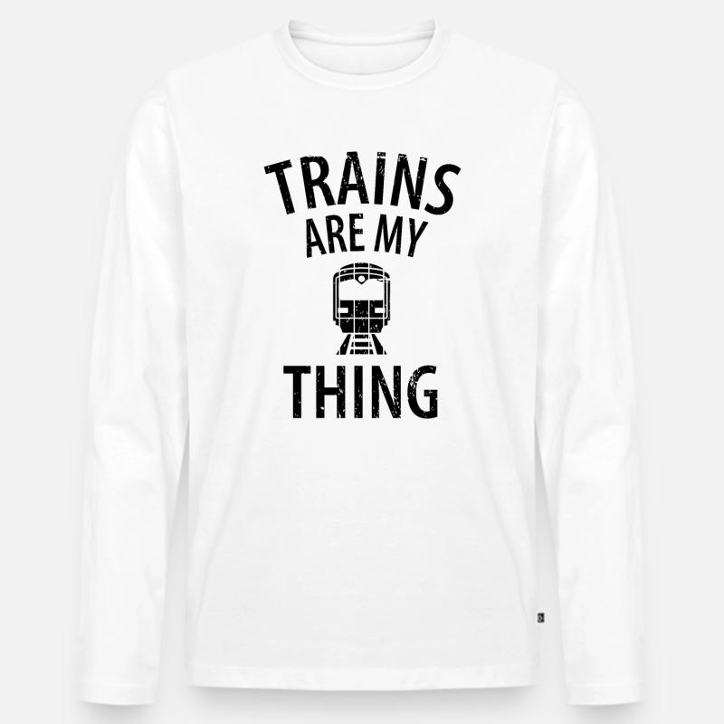 Zug Eisenbahn Eisenbahner Züge Triebfahrzeugführer - Männer Premium Bio Langarmshirt - Weiß