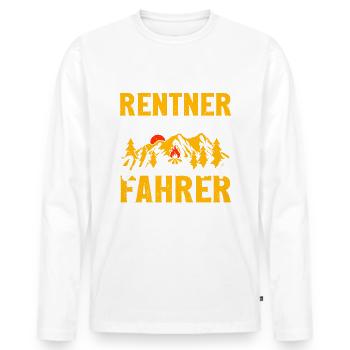 ICH BIN KEIN RENTNER. ICH BIN VOLLZEIT WOHNMOBI... - Männer Premium Bio Langarmshirt - Weiß - Vorne - Nico (187cm)