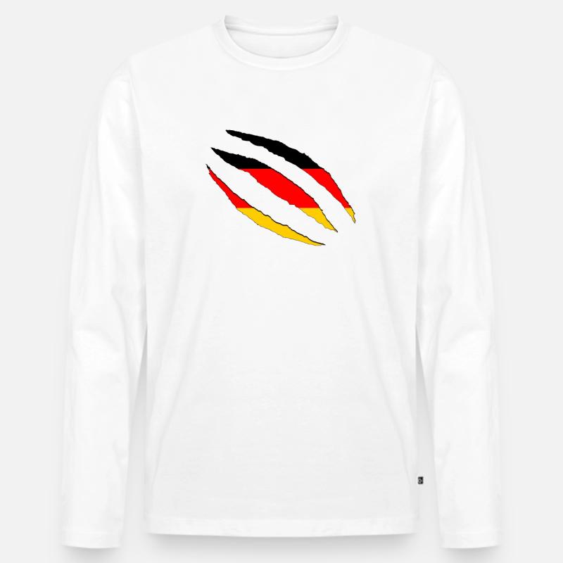 Deutschland - Männer Premium Bio Langarmshirt - Weiß