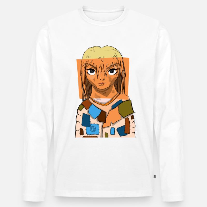 Anime Eyes Collage #4 - Men's Premium Organic Long Sleeve Shirt - white