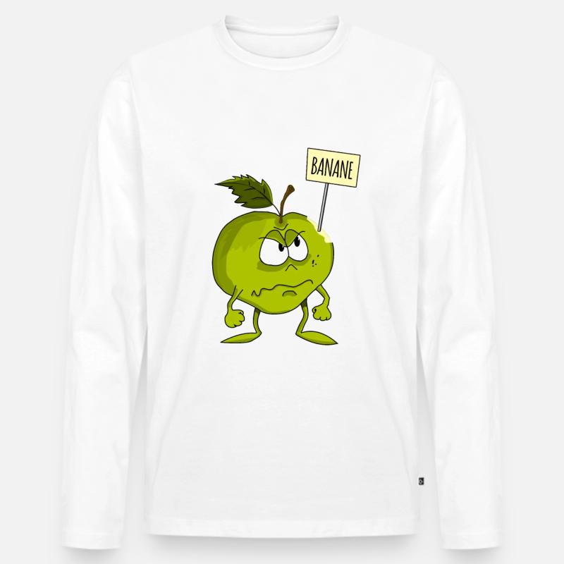 Apfel oder Banane? - Männer Premium Bio Langarmshirt - Weiß