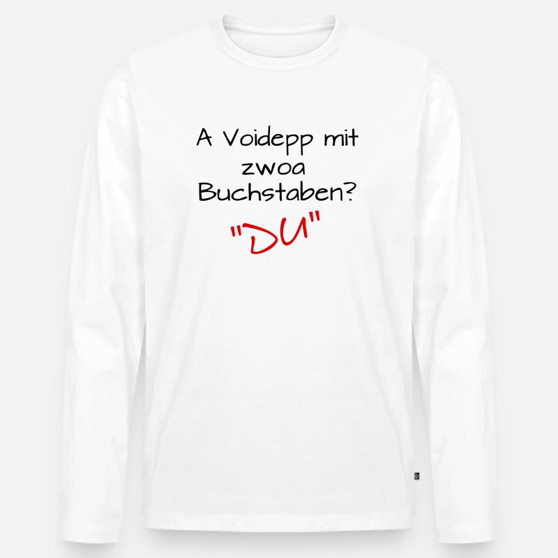 Voidepp DU - Männer Premium Bio Langarmshirt - Weiß