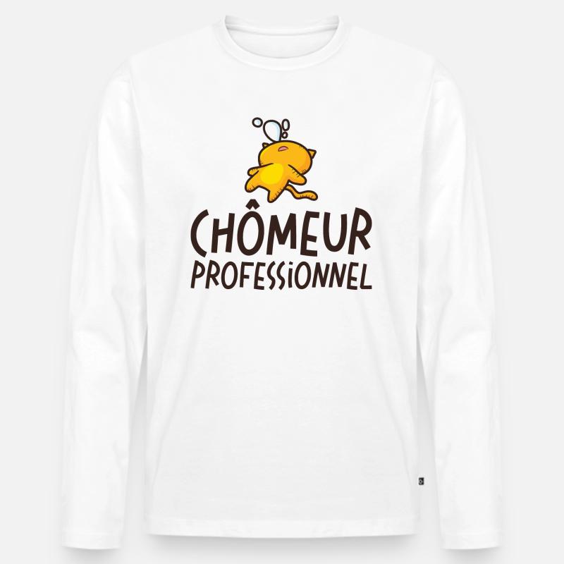 Arbeitslose Berufstätige - Männer Premium Bio Langarmshirt - Weiß