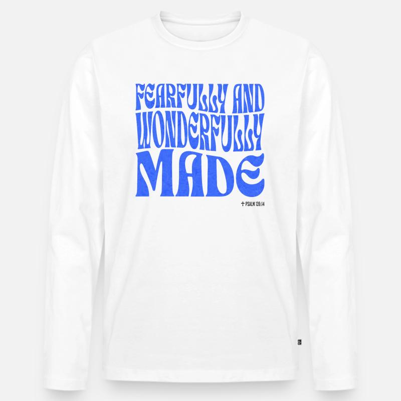 Christentum Christlicher Bibelvers - Männer Premium Bio Langarmshirt - Weiß