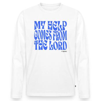 Christentum Christlicher Bibelvers - Männer Premium Bio Langarmshirt - Weiß - Vorne - Nico (187cm)