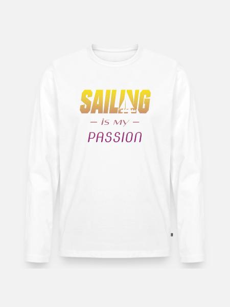 Segeln Segelboot Sailing - Männer Premium Bio Langarmshirt - Weiß