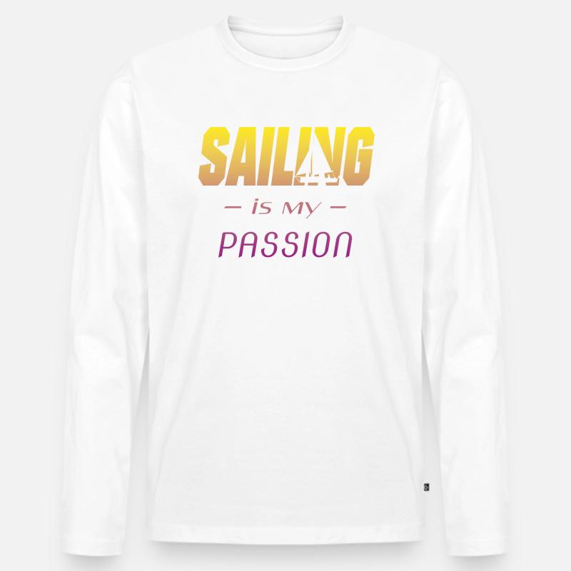 Segeln Segelboot Sailing - Männer Premium Bio Langarmshirt - Weiß
