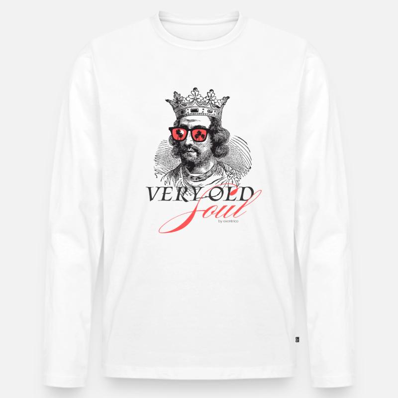 ALTE SEELE 2 - Männer Premium Bio Langarmshirt - Weiß