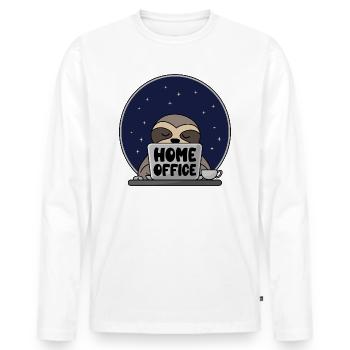 home office - Men's Premium Organic Long Sleeve Shirt - white - Front - Nico (187cm)