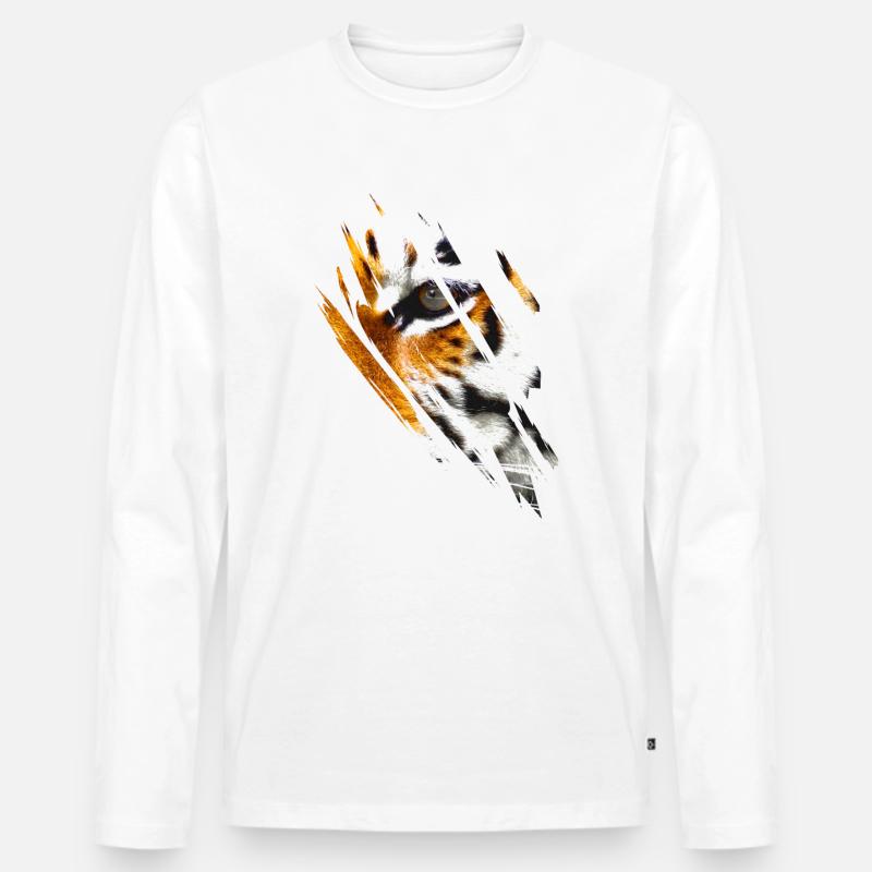 Tiger Eyes - Männer Premium Bio Langarmshirt - undefined