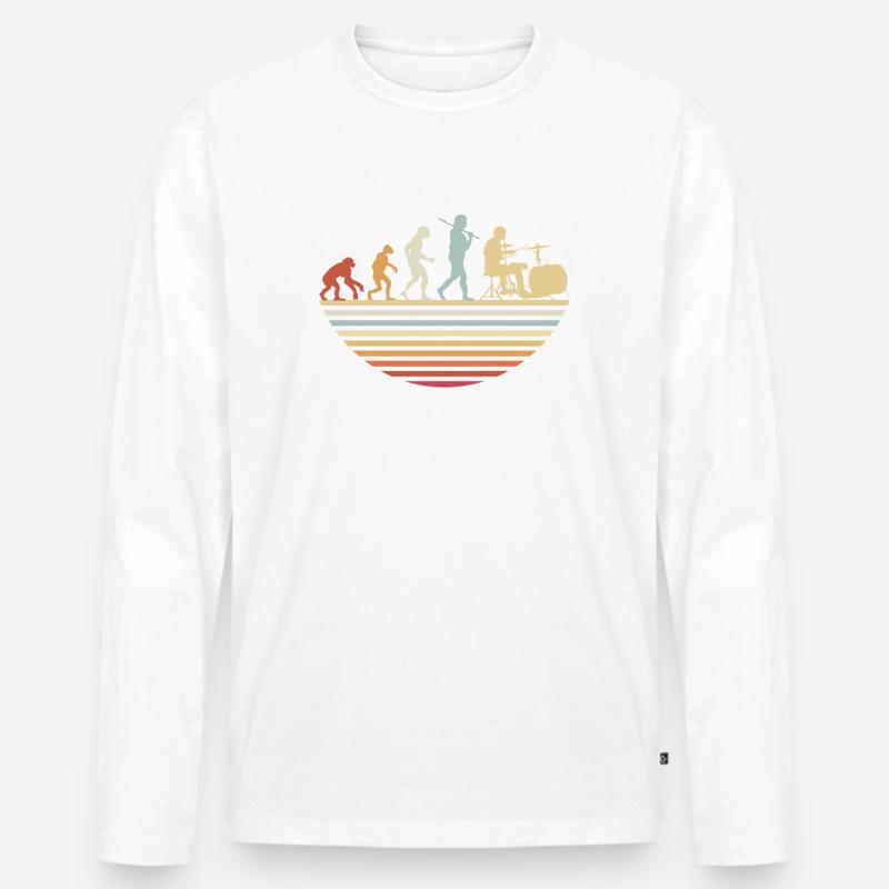 Drums evolution - Men's Premium Organic Long Sleeve Shirt - white
