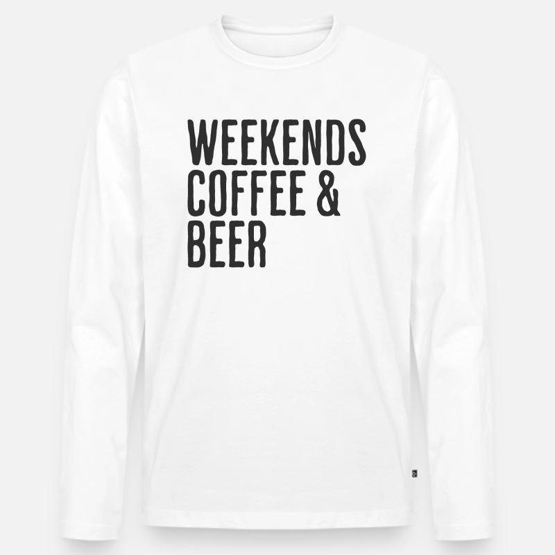 Kaffee- und Bierwochenenden Comedy-Wochenende - Männer Premium Bio Langarmshirt - Weiß