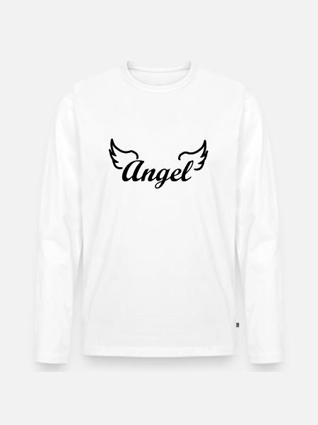 Angel angel with wings - Men's Premium Organic Long Sleeve Shirt - white