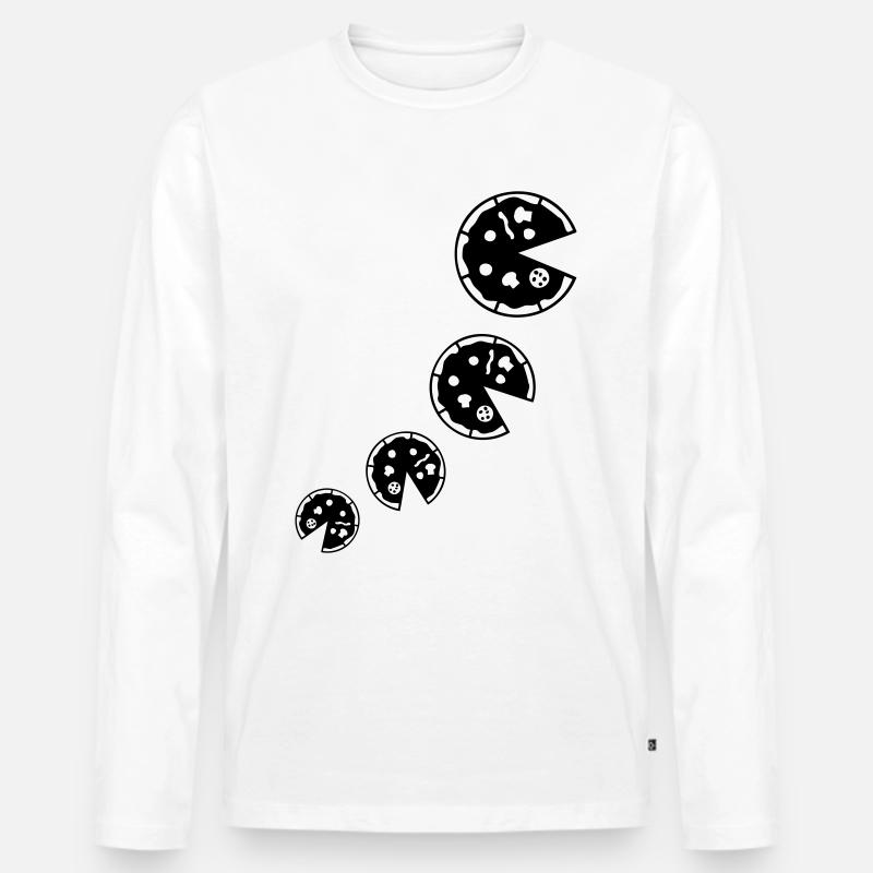 pizza pizza - Männer Premium Bio Langarmshirt - Weiß