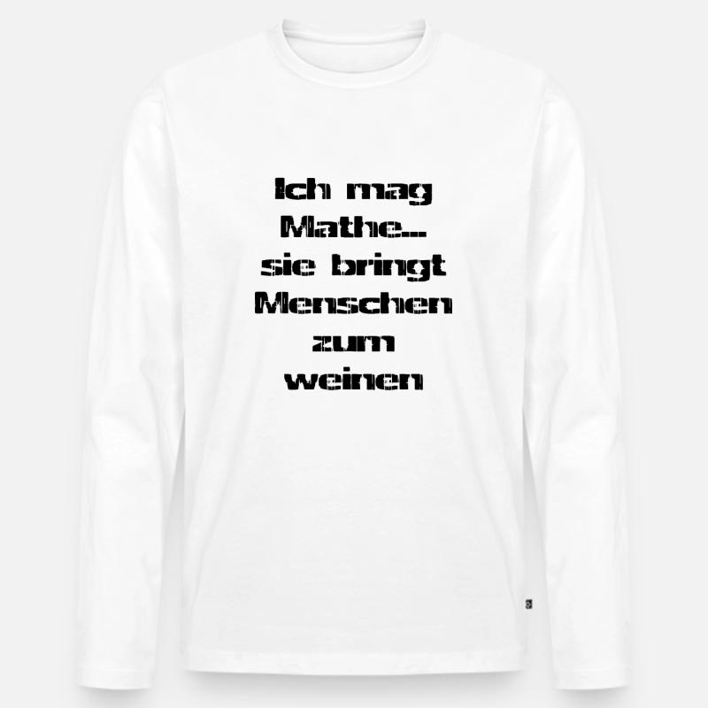 Ich mag Mathe - Männer Premium Bio Langarmshirt - Weiß