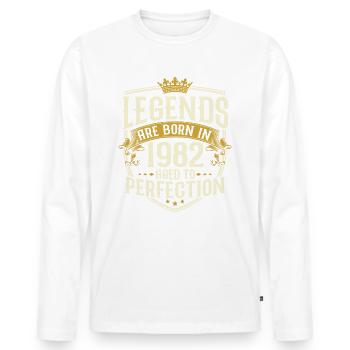 Né en 1982 Legends Cadeau d’anniversaire - T-shirt manches longues Premium bio Homme - blanc - Devant - Nico (187cm)
