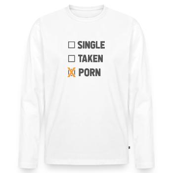 Versautes Lustiges Porno Sex Ficken - Männer Premium Bio Langarmshirt - Weiß - Vorne - Nico (187cm)