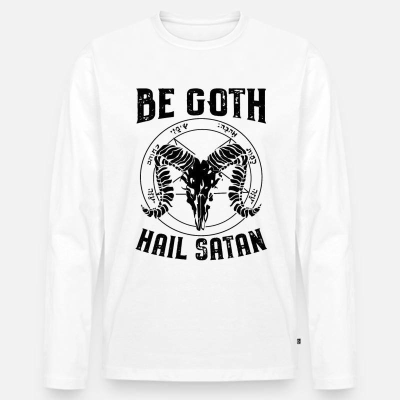 Satanismus - Männer Premium Bio Langarmshirt - Weiß