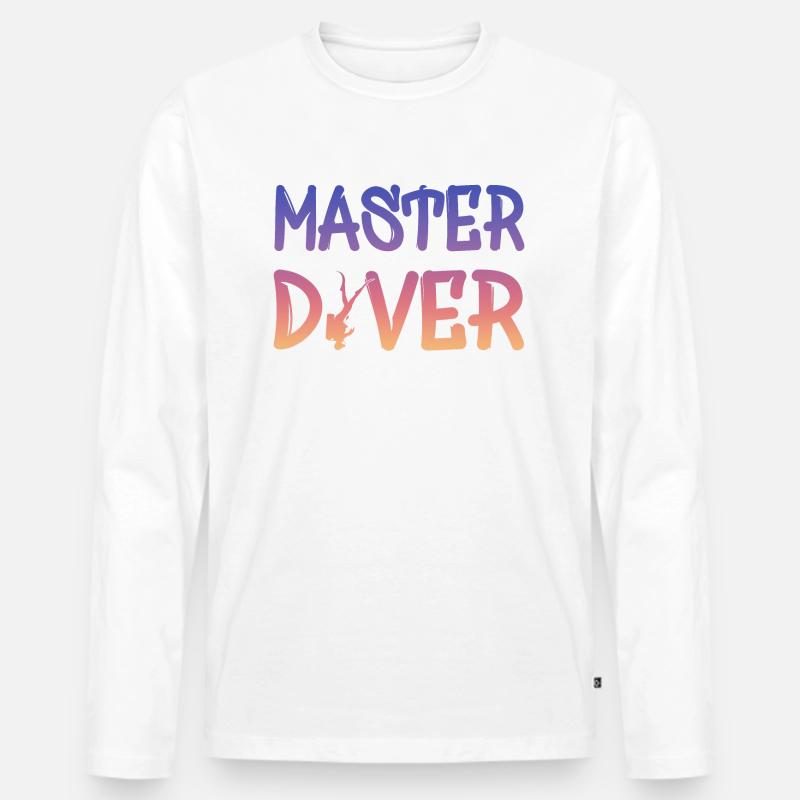 Master Diver - Männer Premium Bio Langarmshirt - Weiß